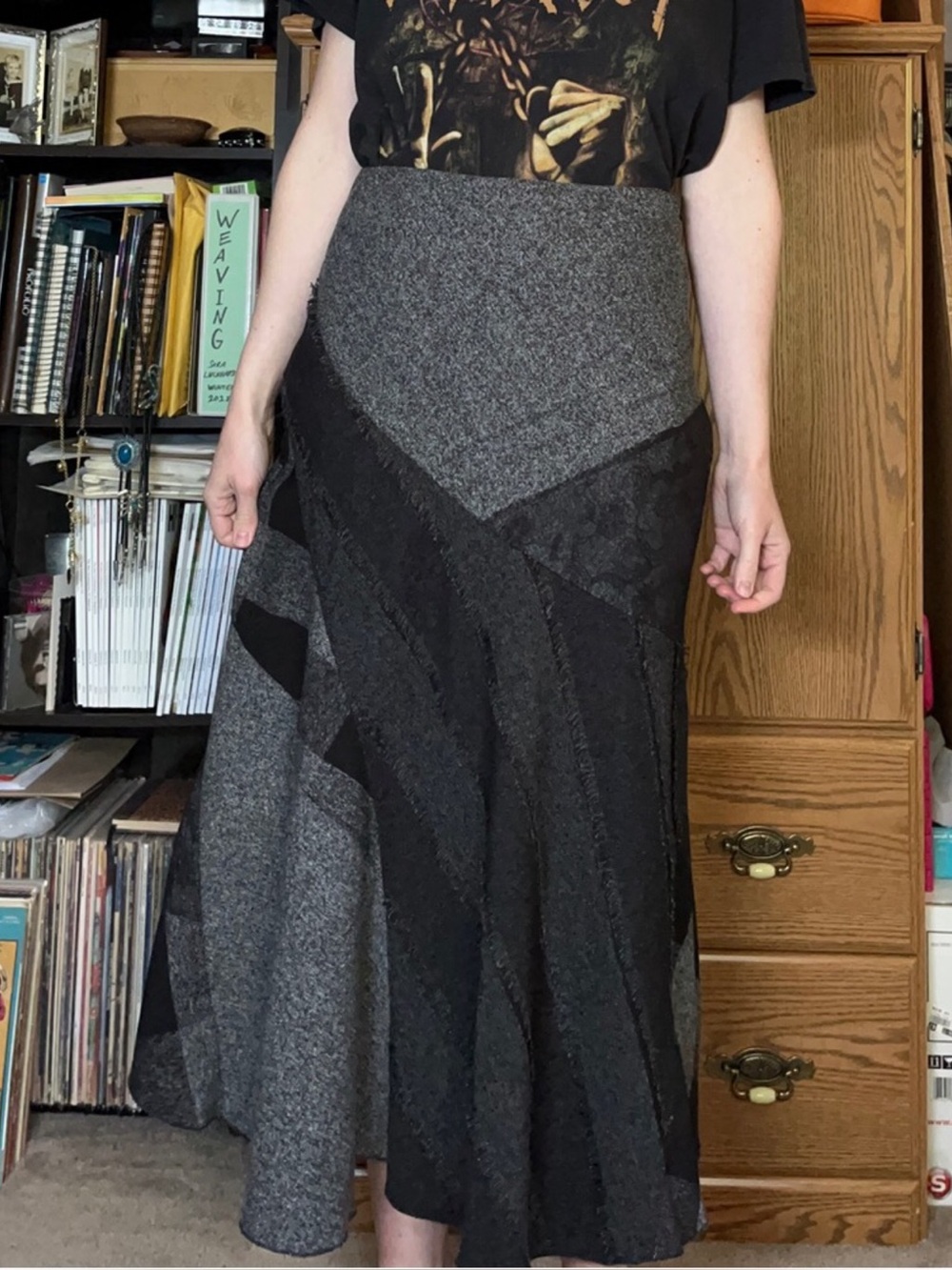 Y2K Patchwork Midi Skirt